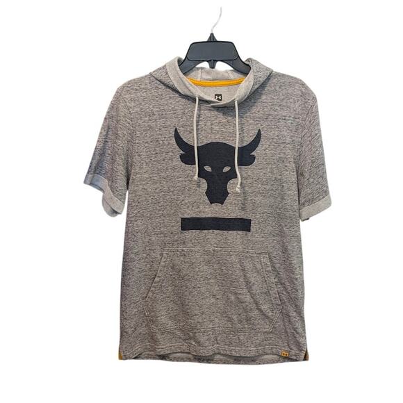 Under Armour Short Sleeve Hoodie Men's Project Rock Gray Med - Picture 1 of 2